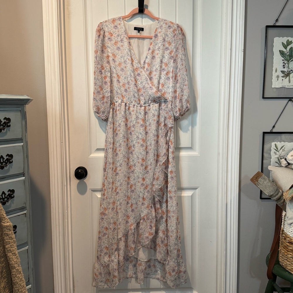 Pastel Floral Dress in Cream by1 State